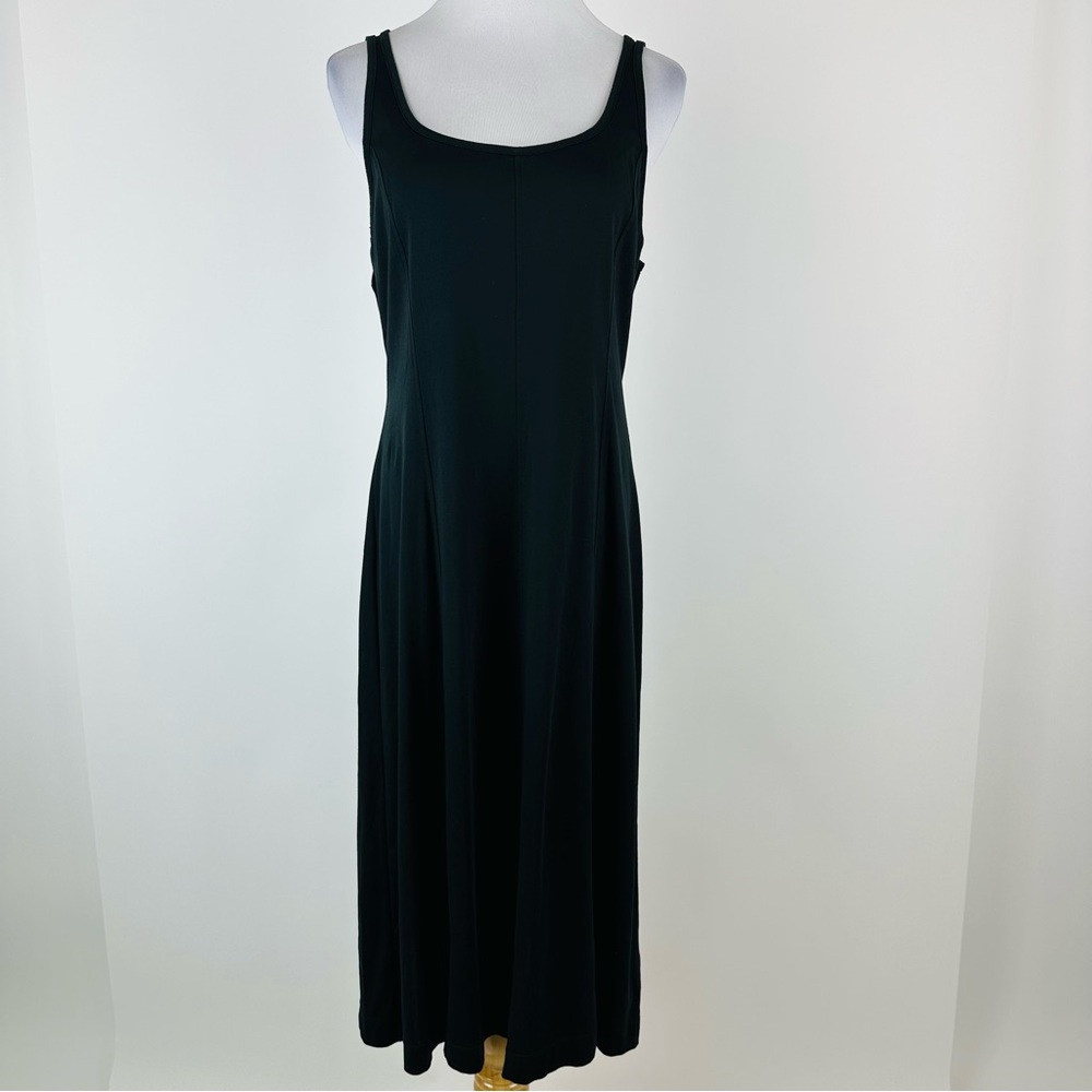 Everlane Seamed Cotton Black Midi Dress